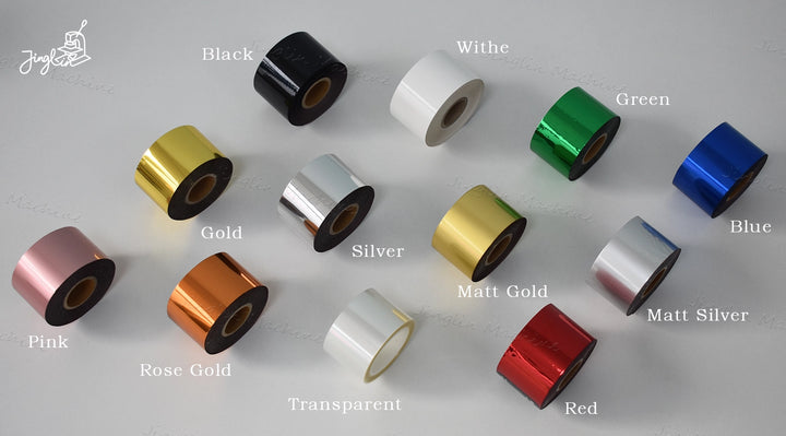 Full Collection Hot Stamping Foils: 11 Vibrant Colors (Gold, Silver, Rose Gold, Red, Blue, Etc.) and Transparent Debossing Paper for Diverse Leathercraft Applications.