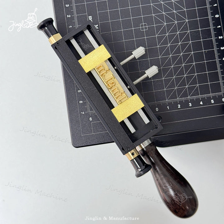 Multipurpose Stamp Holder for Versatile Hot Foil Stamping, Accommodating Single/Double Line Letters and Small Logo Stamps.