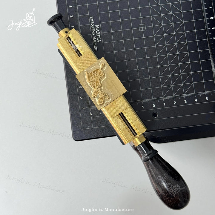 Fast and Convenient Logo Stamp Holder, Designed for Stamping Oversized Logos and Compatible with Single-Line Standard Letters.