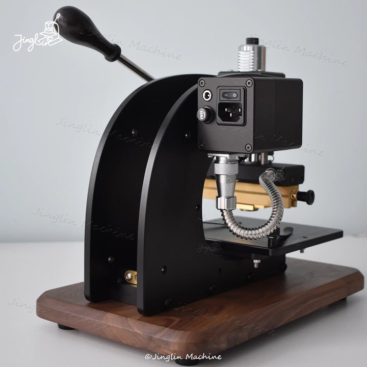 Rear Close-Up of Maxita EC-17 Manual Hot Foil Stamping Machine Showing the Temperature Control Unit and Power Interface