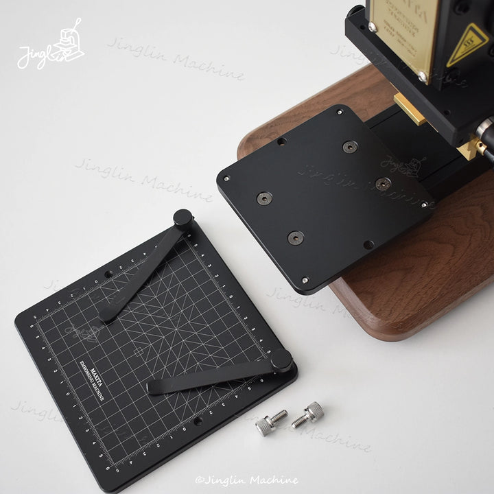Accessories of Maxita EC-17 Hot Foil Stamping Machine Including Gridded Positioning Plate, Clips, And Mounting Screws