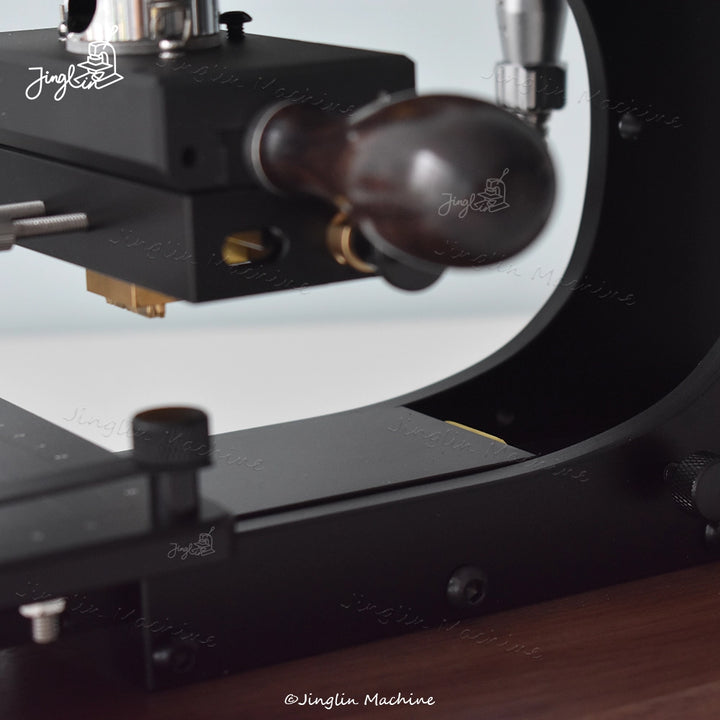 Close-Up of the Maxita Ec-17 Hot Foil Stamping Machine's Sliding Worktable, Making Product Placement Easy and Precise