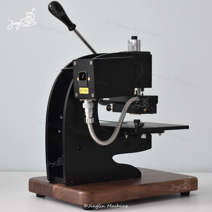 Rear Close-Up of Maxita EC-27 Manual Hot Foil Stamping Machine Showing the Temperature Control Unit and Power Interface