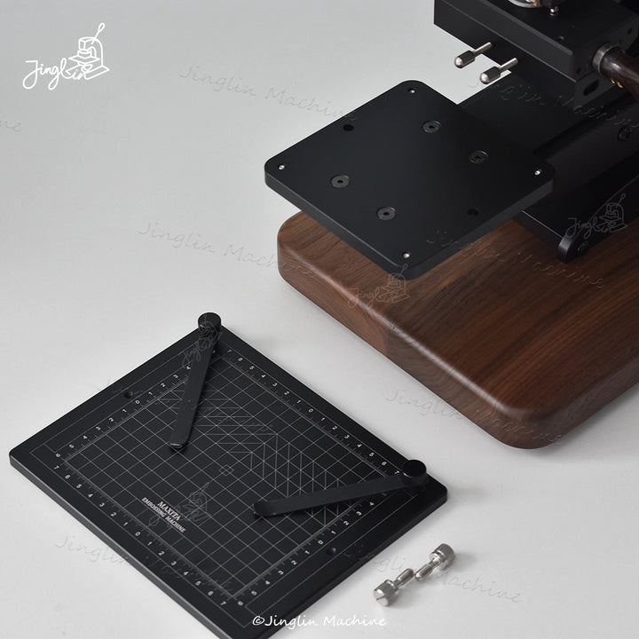 Accessories of Maxita EC-27 Hot Foil Stamping Machine Including Gridded Positioning Plate, Clips, And Mounting Screws