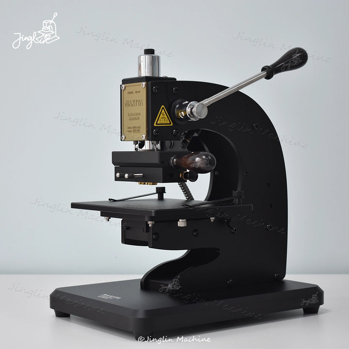 Maxita EC‑27 Hot Foil Stamping Machine with Aluminum Metal Base and Letter Holder, Used for Leather and Paper Embossing
