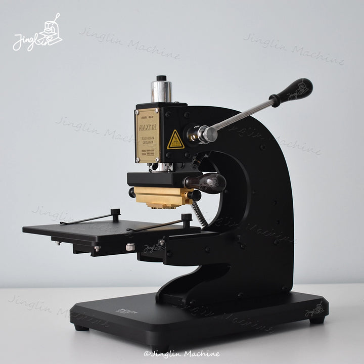 Maxita Ec-27 Stamping Machine with Metal Base, Logo Holder Accessory, And Pulled-Out Worktable