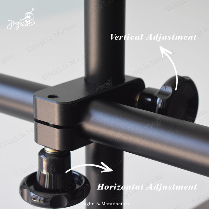 Multi-directional Adjustable Clamp, Featuring Both Vertical and Horizontal Positioning.